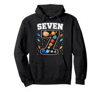 Solar System Space Plane 7yr 7th Birthday Seven Year Old Boy Pullover Hoodie