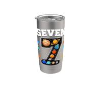 Solar System Space Plane 7yr 7th Birthday Seven Year Old Boy Stainless Steel Insulated Tumbler