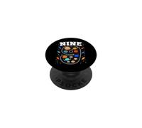 Solar System Space Plane 9yr 2nd Birthday Nine Year Old Boys PopSockets Adhesive PopGrip