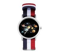 Solar System Sport Watch for Men Women Nylon Strap Wrist Watch Analog Quartz Watch