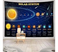 Solar System Tapestry for Kids Boys Bedroom, Outer Space Galaxy Educational Party Poster Tapestries Decorations Wall Art Hanging Classroom Living Room Office Decor 60X40" Backdrop