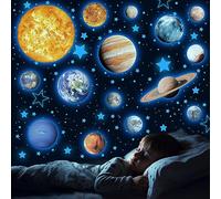 Solar System Wall Decals Glow in The Dark Stars 780 PCS, Glowing Planets Stickers for Ceiling, Nursery Wall Stickers for Bedroom, Kids Room Decorations (Blue)