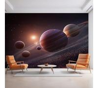 Solar System Wallpaper, Universe Outer Space Planet Wall Mural for Living Room, Non-Woven Wall Paper for Bedroom 200X150cm, Photo Wallpaper Home Decor EL&D53
