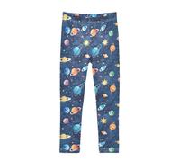 Solar System with Colorful Planets Girls Leggings Soft Comfortable Athletic Leggings Dancing Pants for 4-10 Years