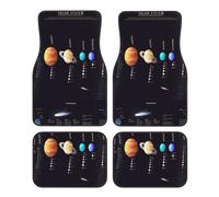Solar System with Scientific Information Jupiter Saturn Universe Telescope Barrel Four piece car Floor mat Set, Including Front and Rear Carpet Floor mats, Compatible with All Vehicle Accessories