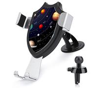 Solar System with the Sun Earth Mars Mercury Jupiter Saturn Uranus Car Phone Mount Stand, Hands Free Cell Mobile Phone Holder, Non-Slip Ultra Stable Universal Fit Automobile Clamp Cradle