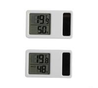 Solar Thermohygrometer, 2 Pack Portable Digital Meter Solar Powered No for battery Read Display for Nursery Office(5 * 3cm)