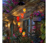 Solar Tiger Wind Chimes,6 LED Hanging Tiger Statue Ornaments Solar Wind Chimes,Cartoon Tiger Wind Chimes Light for Wedding,Balcony, Christmas,Birthday Gift (Orange Tiger)