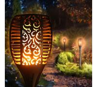 Solar Torch LED Light Lamp Garden Walkway True Flame Flickering Beautiful Effect