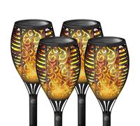 Solar Torch Lights with Flickering Flame Effect Pack of 4 - Create a Campfire Atmosphere in Your own Garden
