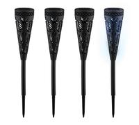 Solar torches energy-efficient pathway lights flickering light black lightweight
