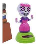 Solar Toys for Window,Skull Head Car Center Console Decor | Waterproof Outdoor Decor for Halloween Parties Window Sill Courtyard Patio Garden