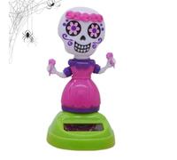 Solar Toys, Skull Head Car Center Console Decor, Weather-Resistant, Car Interior Accessories, Indoor Decor for Bedroom Living Room Window Sill