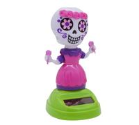 Solar Toys,Skull Head Car Center Console Decor | Weather-Resistant, Funny Table Ornament, Car Interior Accessories for Truck RV Automobile