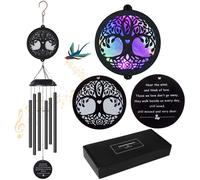 Solar Tree of Life Wind Chimes, Memorial Gift for Mom, Wind Chimes for Outside, Sympathy Wind Chimes for Loss of Loved One, Condolence Gift, Outdoor G
