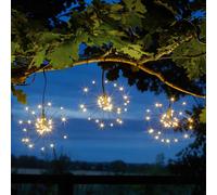 Solar Triple Starburst String Light - garden, decoration, warm white, colour, s