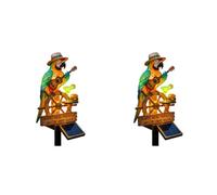 Solar Tropical Parrots Garden Stake Light Auto On/Off LED Outdoor Decor