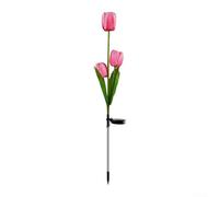 Solar Tulip Lights with 3 Heads, LED Garden Stake for Enhancing Outdoor Spaces, Waterproof and Energy Saving (C)