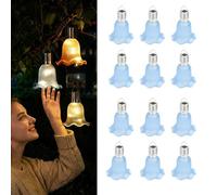 Solar Tulip Outdoor String Lights Flower Small Waterproof Fairy Light Garden Decorative Outside Blue Light up Tulips with Hook Spring Yard Path Fence Party Decor (Blue*12 Pcs)