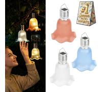 Solar Tulip Outdoor String Lights Flower Small Waterproof Fairy Light Garden Decorative Outside Blue Light up Tulips with Hook Spring Yard Path Fence Party Decor (Mixed*3 Pcs)