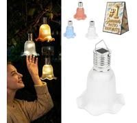 Solar Tulip Outdoor String Lights Flower Small Waterproof Fairy Light Garden Decorative Outside Blue Light up Tulips with Hook Spring Yard Path Fence Party Decor (White*1 Pcs)