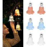 Solar Tulip Outdoor String Lights Flower Small Waterproof Fairy Light Garden Decorative Outside Blue Light up Tulips with Hook Spring Yard Path Fence Party Decor (Mixed*6 Pcs)