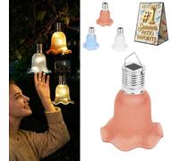 Solar Tulip Outdoor String Lights Flower Small Waterproof Fairy Light Garden Decorative Outside Blue Light up Tulips with Hook Spring Yard Path Fence Party Decor (Orange-red*1 Pcs)