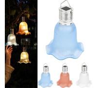 Solar Tulip Outdoor String Lights, Tulip String Solar Garden Lights, Waterproof LED Hanging Flower Decorative Light, for Landscape Yard Patio Lawn Garden Party Decor (#A,White Light)