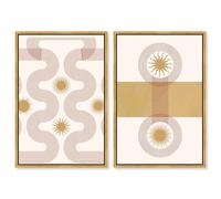Solar Twice & Place for the Sunstars Framed Canvas Print Studio Wall Decor Set by Art Remedy, Gold Frame, 20 x 30