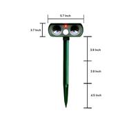 Solar Ultrasonic Pest Animal Repeller Motion Sensor Possum Bird Rat Repellent