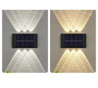 Solar Up And Down Double-headed High Brightness Wall Lights 1Pcs(10led white light)