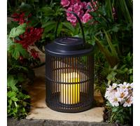 Smart Garden Urbane Lantern With Flickering Candle Solar Powered Black