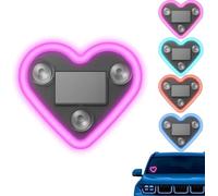 Solar & USB Dual Powered Car Ambient Light, LED Heart Shape C-Pillar/Window Neon Light, Auto Sensing & IP65 Waterproof, No Drilling for Auto, Truck, Party, Valentine's Day Romantic Gift Pink 1PCS