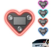 Solar & USB Dual Powered Car Ambient Light, LED Heart Shape C-Pillar/Window Neon Light, Auto Sensing & IP65 Waterproof, No Drilling for Auto, Truck, Party, Valentine's Day Romantic Gift Red 1PCS