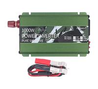 Solar Vehicle Inverter Pure Sine Wave 1000W DC to AC Power Inverter with Cooling Fan 12V to Universal for Travel Aluminum Alloy Green