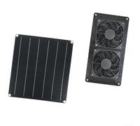 Solar Vent Fan 25W, Waterproof Air Extractor for Greenhouse, 200CFM High Exhaust with Protective Grill, Easy Install Solar Panel Kit for Shed, Garage, Attic Cooling, Black