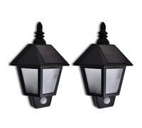 Solar Wall Lamp Outdoor Light Garden with Motion Sensor 2 pcs vidaXL