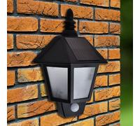 vidaXL Solar Wall Lamp with Motion Sensor, Black