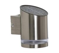 Solar Wall Light 'Salma' (Modern) in Silver Made of Stainless Steel (1 Light Source,) from Lindby | Solar lamp, Garden Solar Light