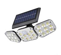 Solar Wall Lights Four Headed Rotating Outdoor Waterproof with Human Sensor for Courtyards Paths and Streets Eco Friendly Alternative Energy Supply Kit(A)