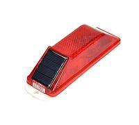 Solar Warning Light, Sensitive LED Warning Lamp Strobe Flash Warning Lamp Safety Road Signs Night Flash Traffic Light(Red)