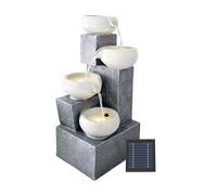 Solar Water Feature, 4-Tier Tabletop with Battery Backup - Solar Powered Garden Fountain, No Wiring or Running Costs, Outdoor Patio & Balcony Décor
