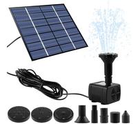 Solar Water Fountain for Bird Bath, 7V/1.5W Solar Water Pump with 8 Nozzles,Solar Fountain for Bird Bath,Solar Pond Fountain for The Garden Hummingbird Bath, Small Pond and Fish Tank (A)