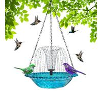 Solar Water Fountain for Bird Bath | Artistic Light Catching Bowl | Game Bird Bath Fountain for Outdoor - Patios, Fences, Handrails, Gardens, Balconies and Also Courtyards