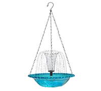 Solar Water Fountain for Bird Bath,Artistic Light Catching Bowl | Outdoor Drinker for Birds, Patios, Fences, Handrails, Gardens, Balconies and Also Courtyards