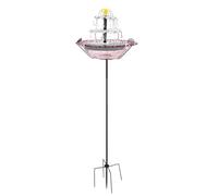 Solar Water Fountain for Water Trough - Blue/Silver, Sparrow Feeder Container, Metal Bird Bather, 6 Nozzles, Solar Panel Pump, 2.5 Watt | Gardeners, Ama