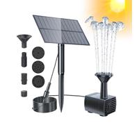 Solar Water Fountain | Outdoor Solar Water Pump - Solar Water Pump for Water Fountain Outdoor, Square Solar Powered Water Fountain Pump with 4 Nozzles for Garden, Pool