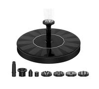 Solar Water Fountain with 7 Nozzles & LED Lights 1.5W Upgraded Floating Solar Fountain Pump, Sunlight Powered Water Feature for Bird Bath, Garden, Pond and Fish Tank