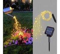 Solar Waterfall Fairy Bunch Lights Outdoor Waterproof LEDs 8 Modes Watering Can Light, Solar Powered String Lights Firefly Vine Christmas Tree Garden Decorations Gardening Gifts for Mom (Multicolor)