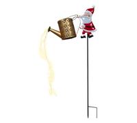 Solar Watering Can Light - ABS 79cm Hanging Santa Claus LED Lamp | IP44 Metal Waterproof Retro Lantern | Perfect Outdoor Solar Path & Patio Decoration for Christmas Garden Use